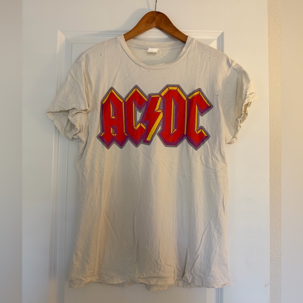 MadeWorn AC/DC white band T-shirt size small